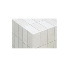 NADAAL STUDIOS Isadora Outdoor Side Table, Square, Concrete, Glossy Tile Finish, Metal-Look Base, Water Resistant, Scratch Resistant, Cream