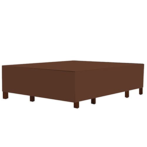 QIAOH Square Garden Furniture Covers 52x52x30in, Rattan Patio Furniture Cover Waterproof, Windproof, Heavy Duty Rip Proof 4200d Oxford Fabric Patio Rattan Cube Set Cover