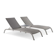 Pemberly Row 3 Piece Mesh Patio Lounge Chair Set Gray