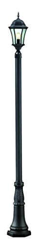 522PHM-518P-BK Black Wakefield 1 Light Outdoor Post Light with Clear Beveled Shade
