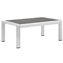 Modway Shore 7-Piece Aluminum Outdoor Patio Sectional Sofa Set in Silver Gray
