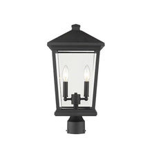Z-Lite 2 Light Outdoor Post Mount Fixture 568PHBR-BK