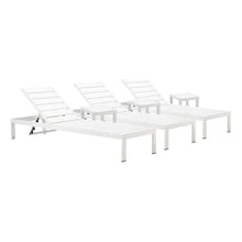 Pangea Home Joseph 6-Piece Aluminum Lounger Set with Side Table White