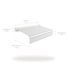 Awntech 18' Full Cassette Right Motor (18' x 10') Retractable Patio Awning, Oatmeal Tweed