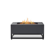 Real Flame Blake Square Propane Fire Table in Weathered Slate with Natural Gas Conversion Kit