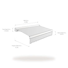 Awntech 24' Full Cassette Right Motor (24' x 10') Retractable Patio Awning, Black/White Stripe