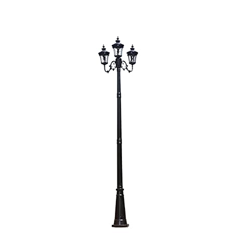 Lights Outdoor 3-Way Victorian Outdoor Garden Patio Path Lighting Post Lamp Lights Villa High Pole Landscape Community Street Light Waterproof Floor Lamp Column Lamp Lantern Lawn Pole Lantern E27 Stad