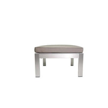 Pemberly Row Aluminum Patio Ottoman, 25 x 25 x 16 Inches, Rust-Proof Gray Taupe Finish, Modern Durable Design, Outdoor Footrest for Patio or Garden Use