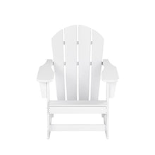 WO WESTIN OUTDOOR HDPE Laguna Outdoor Rocking Poly Adirondack Chair with Side Table 3-Piece Set, White