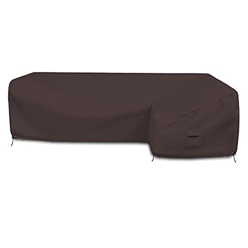 Patio Sectional Sofa Cover 18 Oz - 100% Waterproof & Weather Resistant PVC Coated 83" x 104" x 31" x 32" L Shape Sofa Cover for Indoor/Outdoor (Right Side Sofa, Coffee)