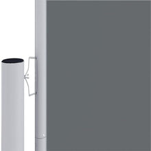 ZQQLVOO Retractable Side Awning with Anthracite Fabric 100% Polyester PU Coating for Outdoor Shade and Privacy Adjustable Manual Mechanism Durable Weather Resistant