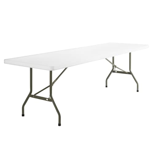 PRO&Family 10 Pack! 30" x 96" Heavy-Duty Granite White Plastic Folding Table. Folding Desk Bar Table Coffee Table Folding Camping Table Outdoor Bar Portable Table Foldable Table Bistro Table