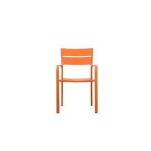 Pemberly Row 34" Aluminum Patio Dining Chair Set of 6 Orange