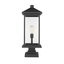 Z-Lite 1 Light Outdoor Pier Mounted Fixture 531PHBXLS-SQPM-BK