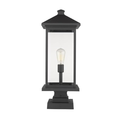Z-Lite 1 Light Outdoor Pier Mounted Fixture 531PHBXLS-SQPM-BK