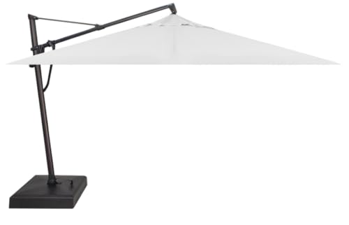 Treasure Garden AKZ PLUS Cantilever Umbrella 10'x13' Rectangular Sunbrella Natural Canopy and Black Frame with Rolling Base