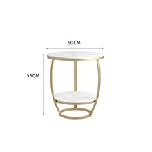 NRFJFOP Rock Slab Tea Table Small Coffee Sofa Round Corner Balcony Household Side