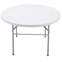 BTEXPERT Set of 5, White 4 Ft 48inch Round Plastic Folding Table Commercial Portable for Banquet Dining Wedding Party Events Home Kitchen Patio Backyard Indoor Outdoor