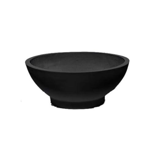 WOAITIANTIAN Flower Pots Bowl Shape Cement Planter Round Large Hydroponic Clay Planter Simple Flower Bed Bonsai(Black,Medium)