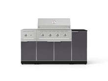 NewAge Products Classic Series 6PC Aluminum Slate Gray Modular Outdoor Kitchen Grill Island with 36" Performance Grill NG - 24"D x 68"W x 47.5"H