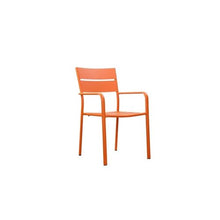 Pemberly Row 34" Aluminum Patio Dining Chair Set of 6 Orange