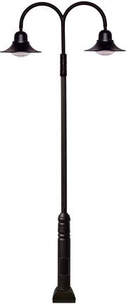 DABMAR LIGHTING GM6050-B Drop Light Post Light Fixture 2 X 60 Watt LED 120-277 Volts, Black