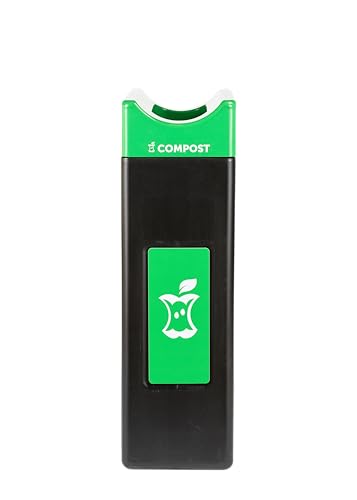 Avante™ Series Made in The USA, Black Compost Container, 30-Gallon Narrow, Green Compost Panel, Green Lid, Open Top, Liner Included