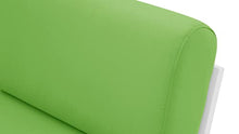 ZURI Modern Kore Outdoor Armless Loveseat with Quick Drying Cushions Aluminum Frame White/Lime