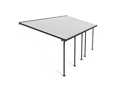Palram - Canopia Feria 10' x 24' Patio Cover Canopy Awning, Gray/Clear