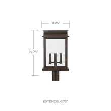 Capital Lighting 936832OZ Bolton Outdoor Post/Pier Mount, 3-Light 180 Total Watts, 20" H x 12" W, Oiled Bronze