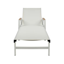 Hassyee All Weather Outdoor Chaise Lounge w/Aluminum Frame for Poolside, Sunbathing Lounger w/Mesh Seating for Balcony, Patio Reclining Sunbed w/Adjustable Backrest for Porch (White-Set of 2)