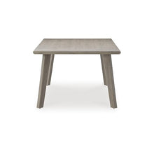 Signature Design by Ashley Haven Retreat Outdoor Dining Table, Aluminum Patio Dining Table with Umbrella Hole, Wood-Look Metal Frame for Deck Gatherings, Seats 6 People, Beige