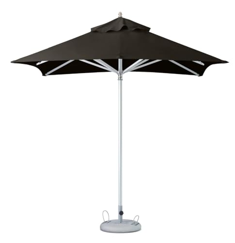 HomeRoots 8' Black Polyester Square Market Patio Umbrella