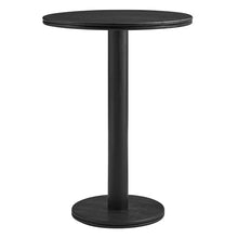 Modway Neo 31 Inch Round Wood Indoor Outdoor Bar Table in Black - High Top Pedestal Bistro Table for Patio Or Kitchen