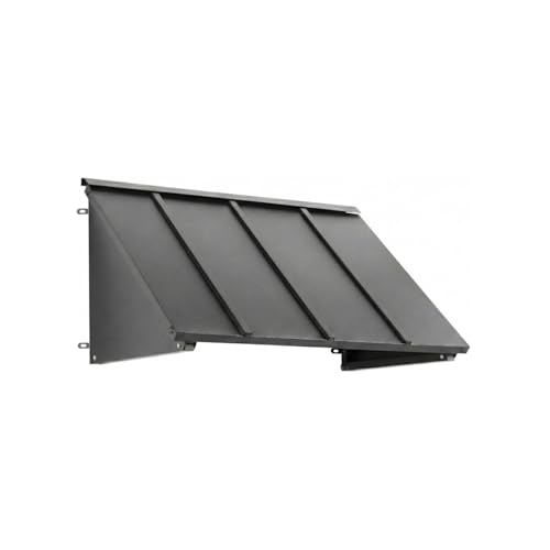 Awntech Houstonian Closed-Sides Aluminum Awning for Window and Door, 56 in. W x 24 in. H x 24 in. D, Pewter