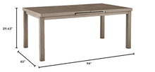 BOWERY HILL Outdoor Rectangular Aluminum Dining Table, Light Brown Finish, 71-94 in Expandable Design, Durable Wood-Look Paint, Stainless Steel Hardware, Patio Furniture for 10-Person Dining Use
