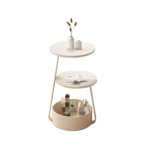 NRFJFOP Cream Wind Sofa Side a Few Small Round Table Living Room Family Corner Bed Rock Board Tea