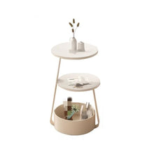 NRFJFOP Cream Wind Sofa Side a Few Small Round Table Living Room Family Corner Bed Rock Board Tea