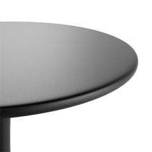 Pemberly Row Modern Steel Bistro Table, 24" D x 30" H, Black Weatherproof Finish, Round Top Design, Indoor/Outdoor Dining or Patio Table, Midcentury Minimalist Style, Durable Space-Saving Small Table