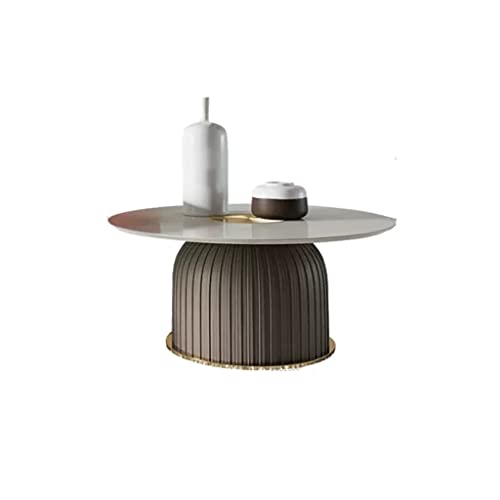 DIEYPOL Coffee Table Coffee Table Living Room Home Round Size Simple Coffee Table Living Room Rock Board Combination Furniture Mesa para Centro De Sala(A)