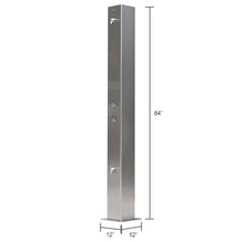 Global Industrial 84" H Outdoor Water Shower, 2 Nozzles and 2 Push Buttons