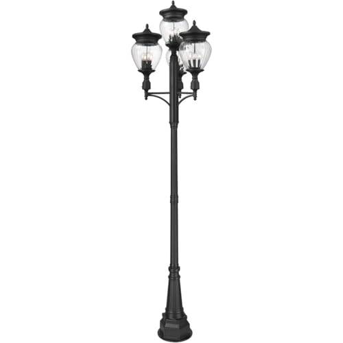 Z-Lite Davina 4 Light Outdoor Post Mounted Fixture Black
