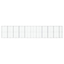 Makastle Gabion Basket with Cover, Rock-Stone Wall with Sturdy Grid for Backyard, Garden, Yard, Rustproof, Weather-Resistant, 413.4x39.4x78.7 in Silver Galvanized Iron