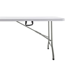 BTEXPERT Set of 5, 8-Foot - 96" Long White Plastic Folding Table Portable 30" Wide, 29" High, Indoor Outdoor Events Banquet Dining Party Patio