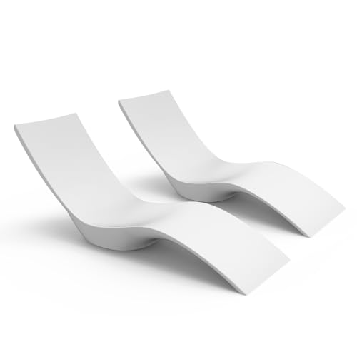 Aquamarine In-Pool Lounge Chairs Set of 2 White