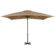 GAZOGJ Taupe Cantilever Parasol with Aluminum Pole - 250X250 Cm Garden Umbrella for Sun Protection, Outdoor Patio Shade, Stylish Garden Canopy, Easy to Install