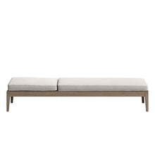 Modway Northlake Teak Outdoor Chaise Lounge Chair in Weathered Gray Pebble – Adjustable Wood Poolside Recliner with All-Weather Cushion