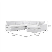 Outdoor Escape White Patio Sectional Sofa Set with Cushions, 5-Piece Outdoor Sofas and Loveseats, Durable Material, Comfortable Cushions