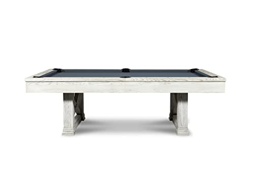 Empire USA Agriturismo Slate Pool Table with Premium Billiard Accessories 8FT Whitewash