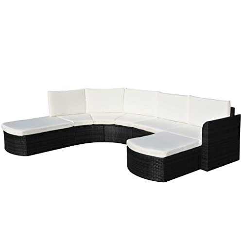 AMBERARD Garden Furniture Set Black PE Rattan Modular Garden Sofa Set Furniture Set